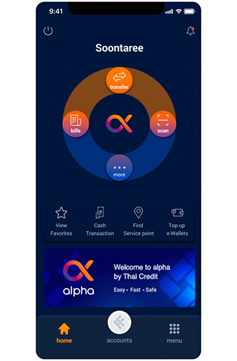 Easily transfer money from alpha by Thai Credit with just a few steps