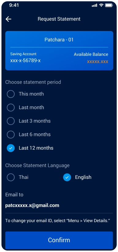 Choose Statement Period